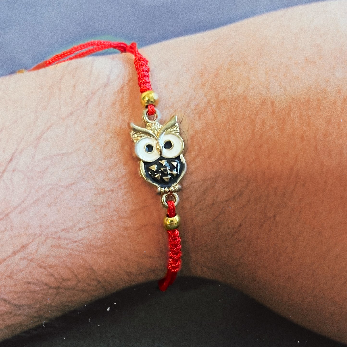 Wise Owl Red String Bracelet