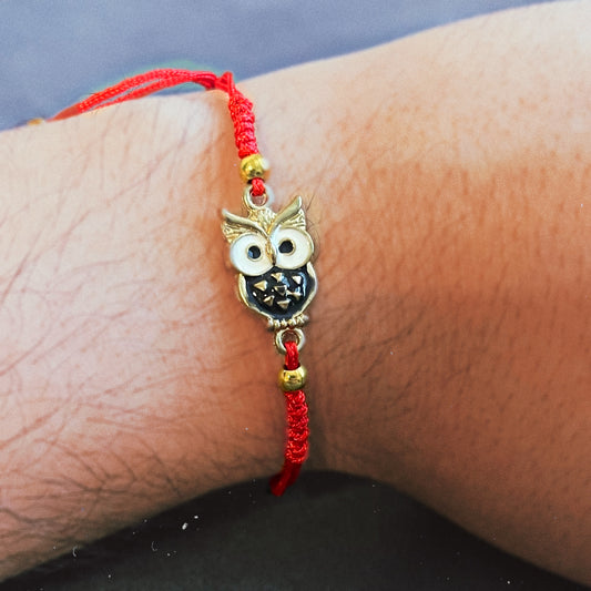 Wise Owl Red String Bracelet